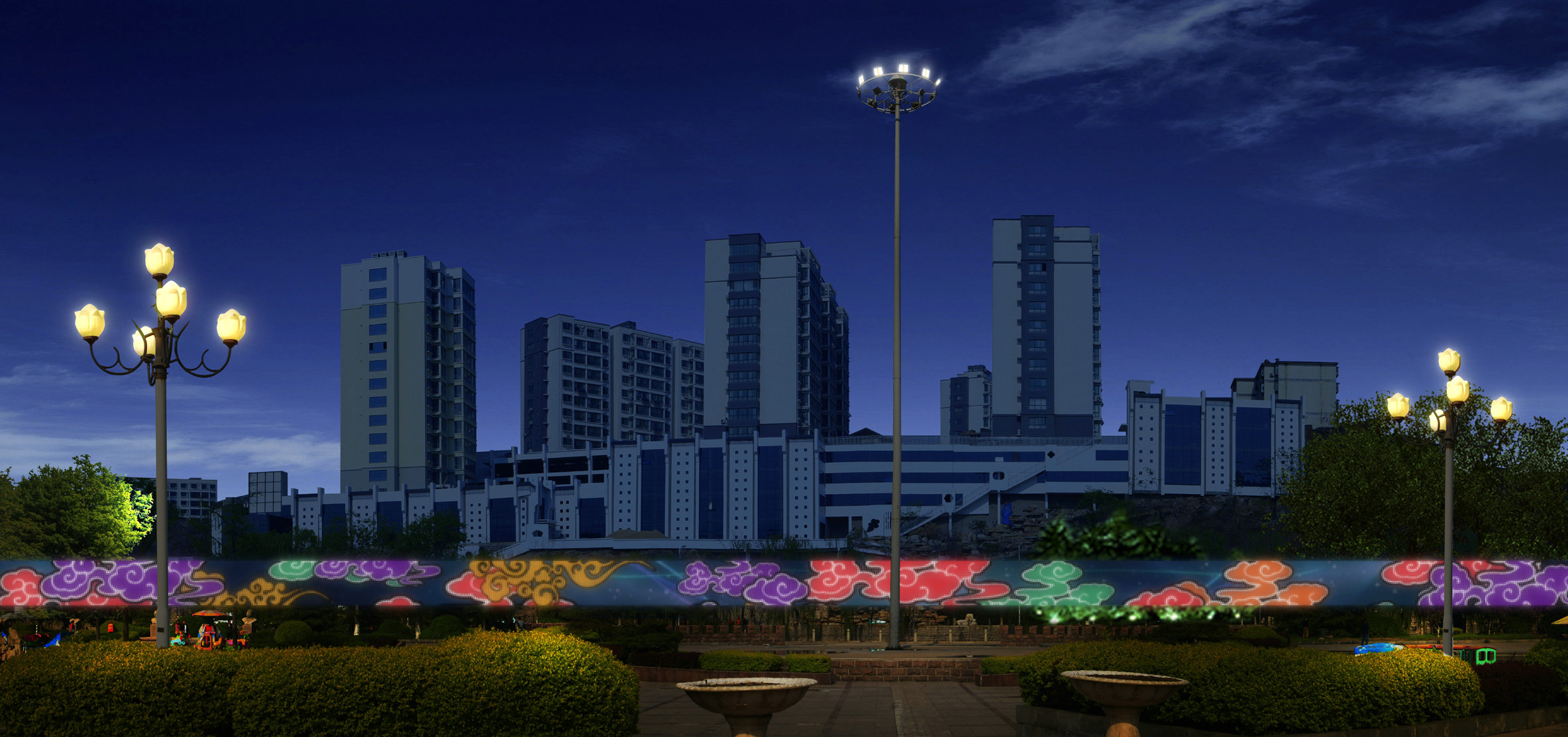 博山新世纪广场灯光大屏设计